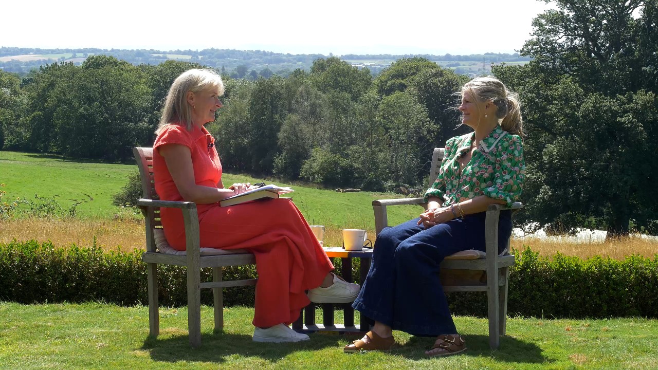 British event host Gaby Huddart interviews fashion icon and novelist Susannah Constantine)